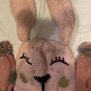 TUCKER + TATE Knit Bunny Ears Hat One Size & No brand gloves